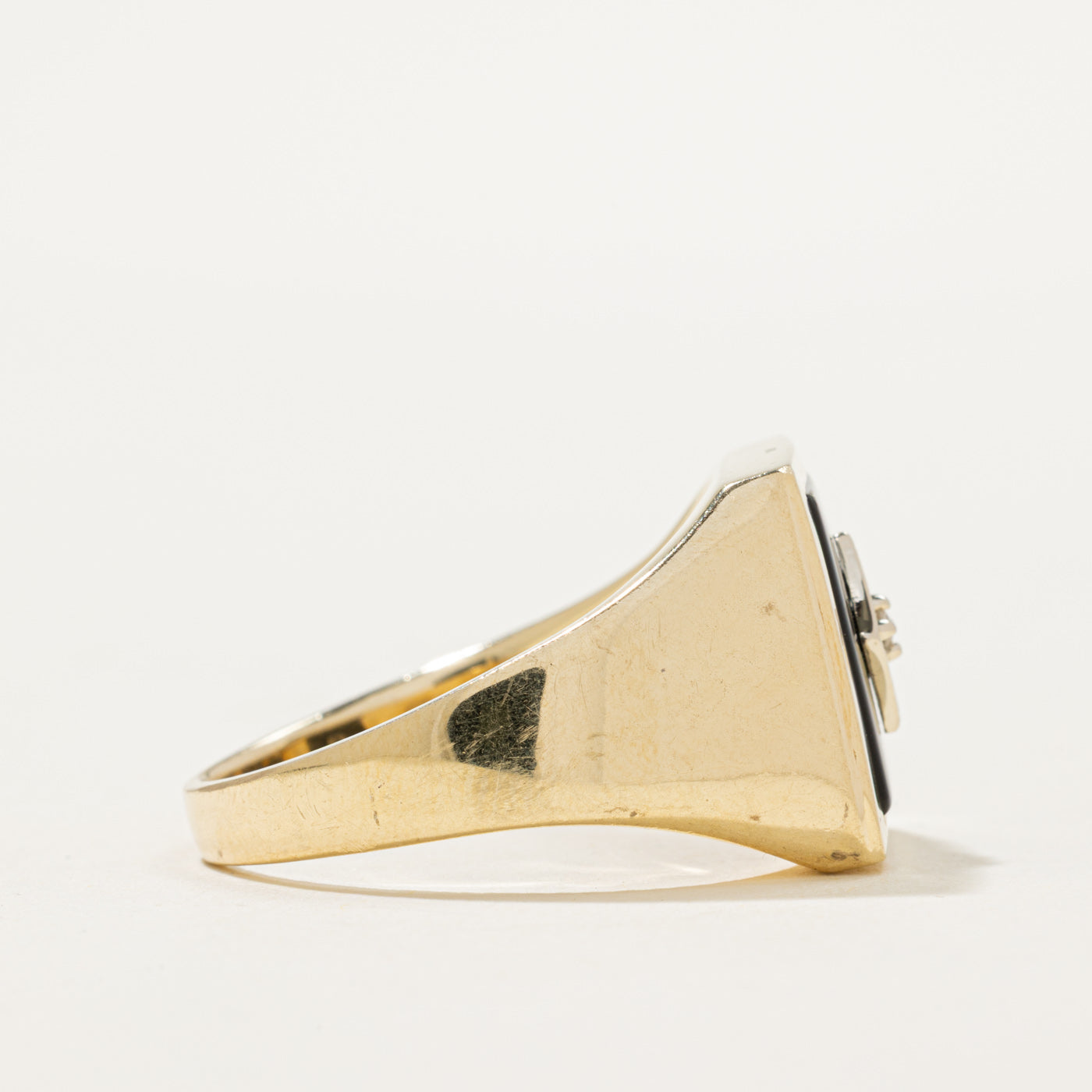 Onyx & Diamond Cocktail Ring | 2.50ct, 0.02ct | SZ 13.5