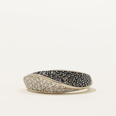 Black & White Diamond Knife Edge Ring | 0.28ctw | SZ 7