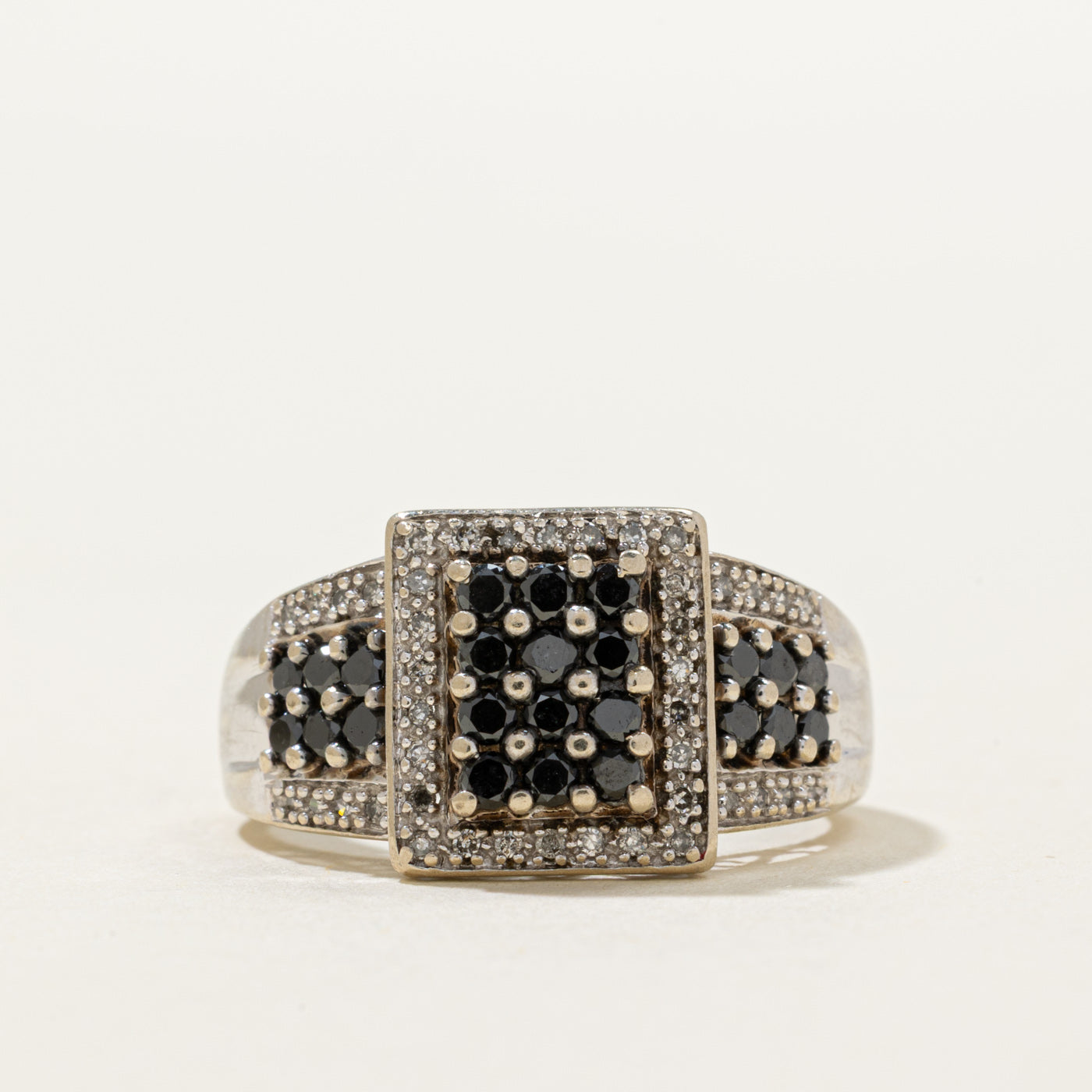 Black & White Diamond Grid Ring | 0.29ctw | SZ 7
