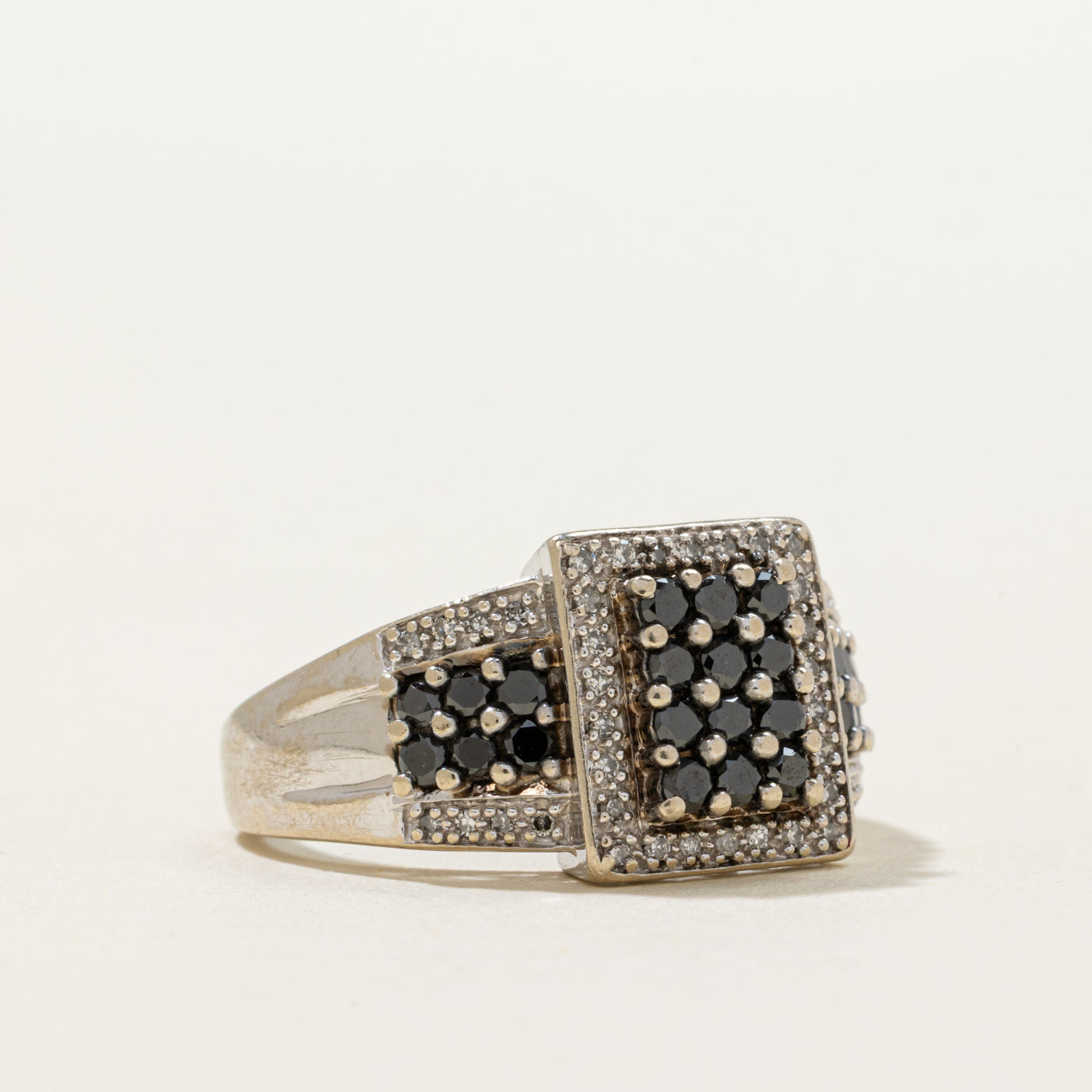 Black & White Diamond Grid Ring | 0.29ctw | SZ 7