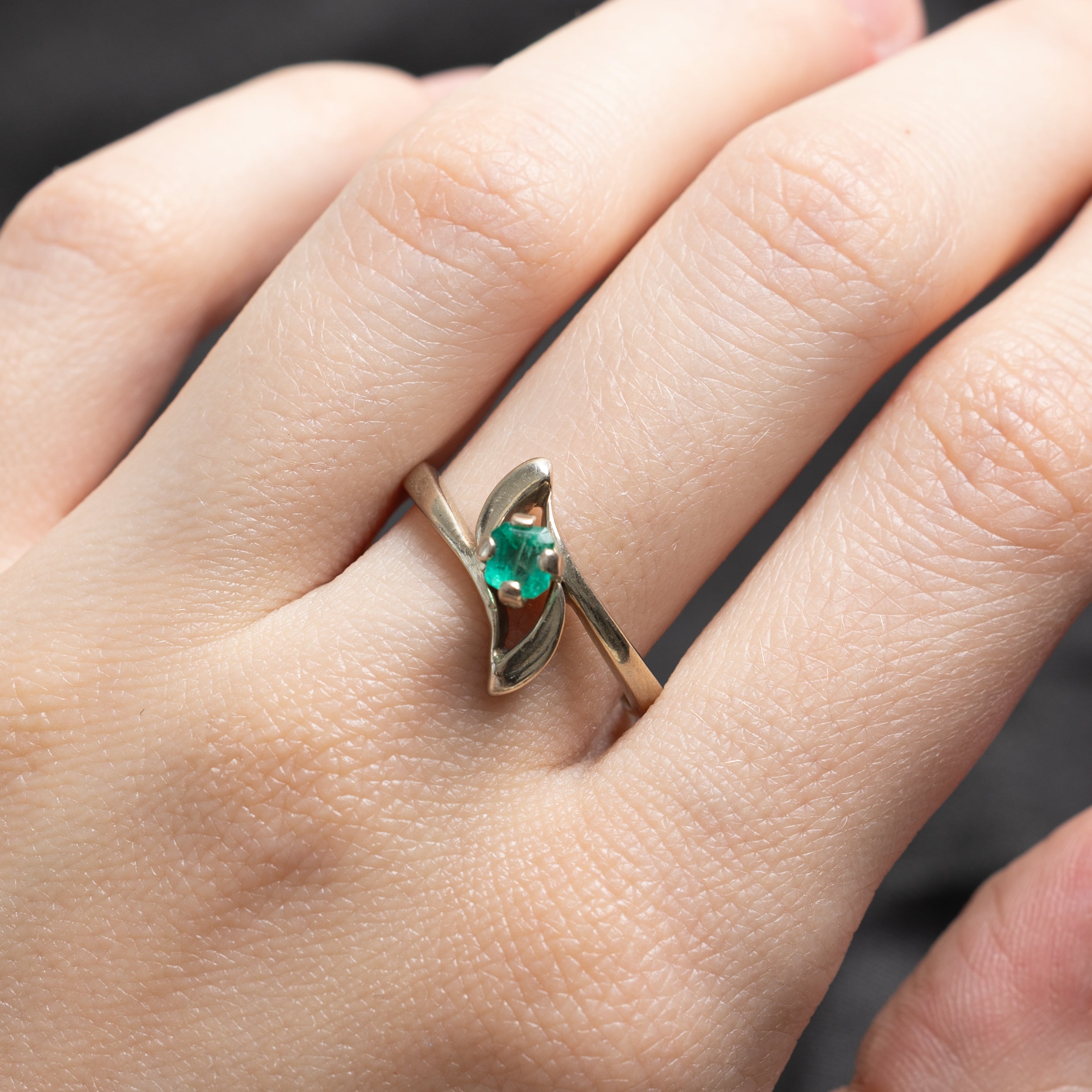 Emerald Abstract Ring | 0.36ct | SZ 8