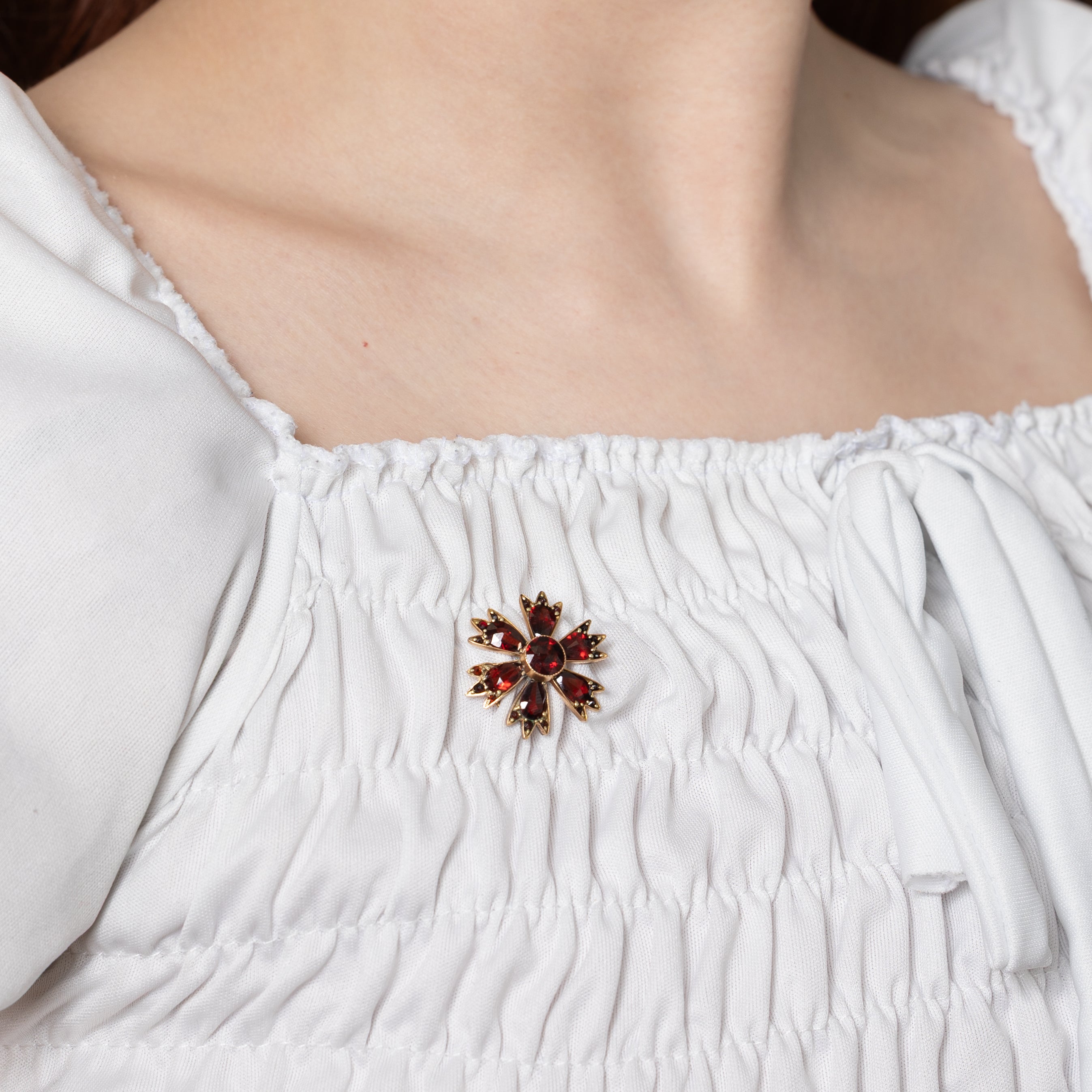 Garnet Floral Brooch | 5.80ctw
