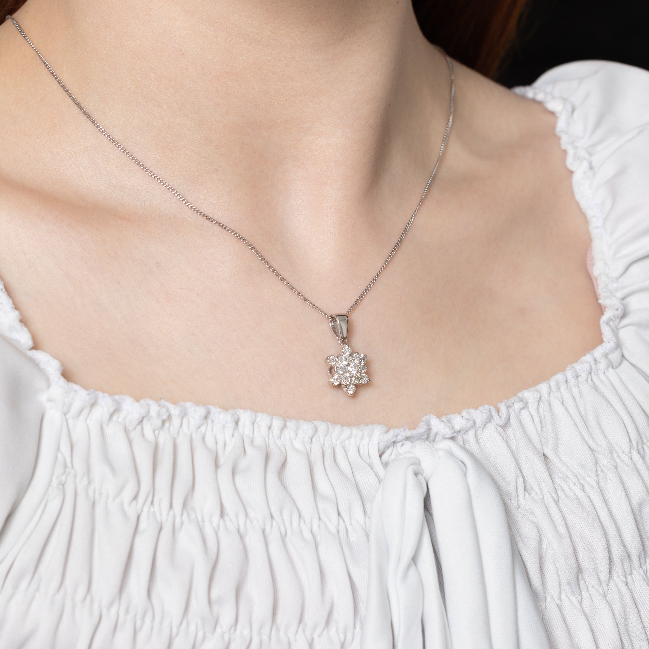 Diamond Snowflake Cluster Pendant | 1.20ctw