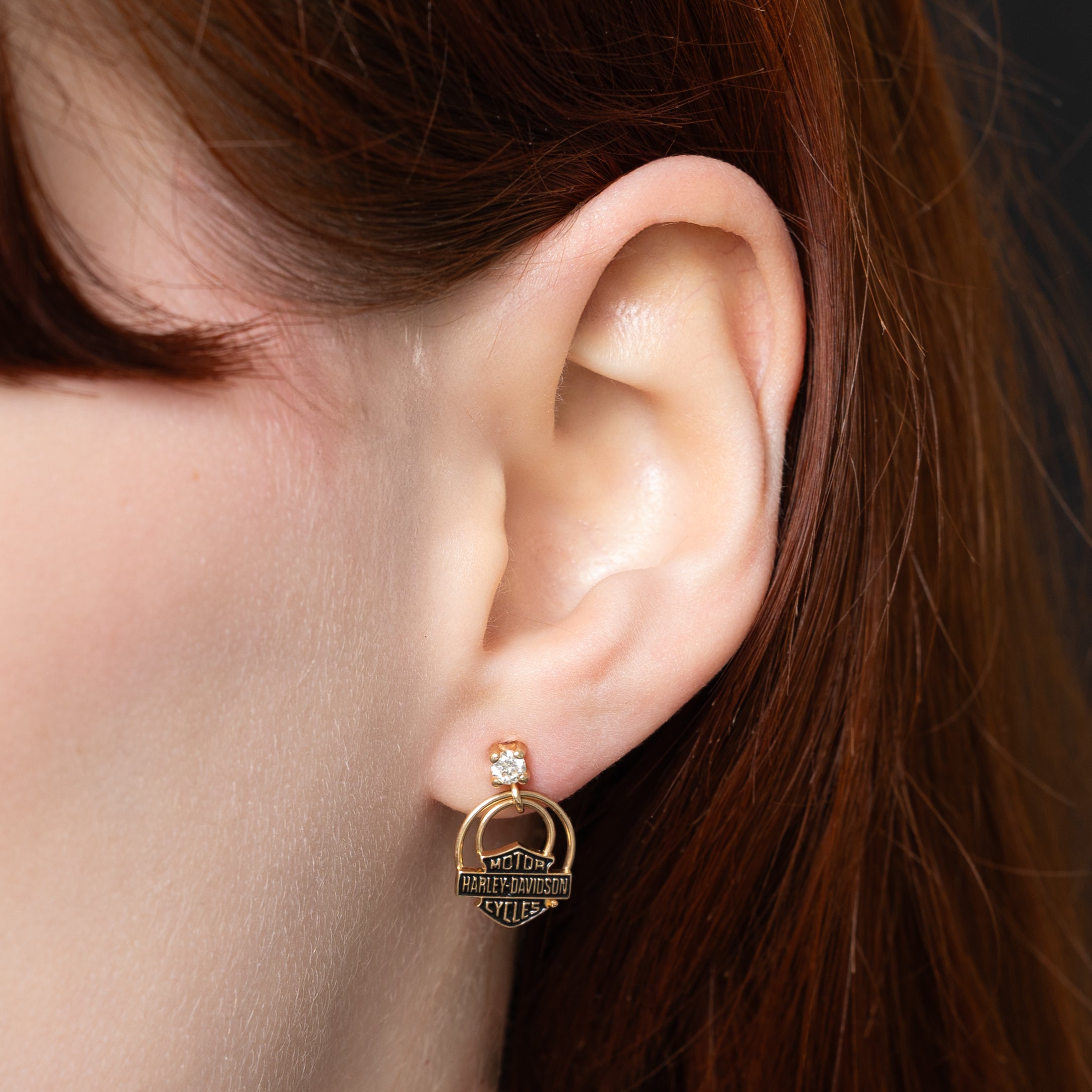 'Harley Davidson' Diamond Drop Earrings | 0.20ctw
