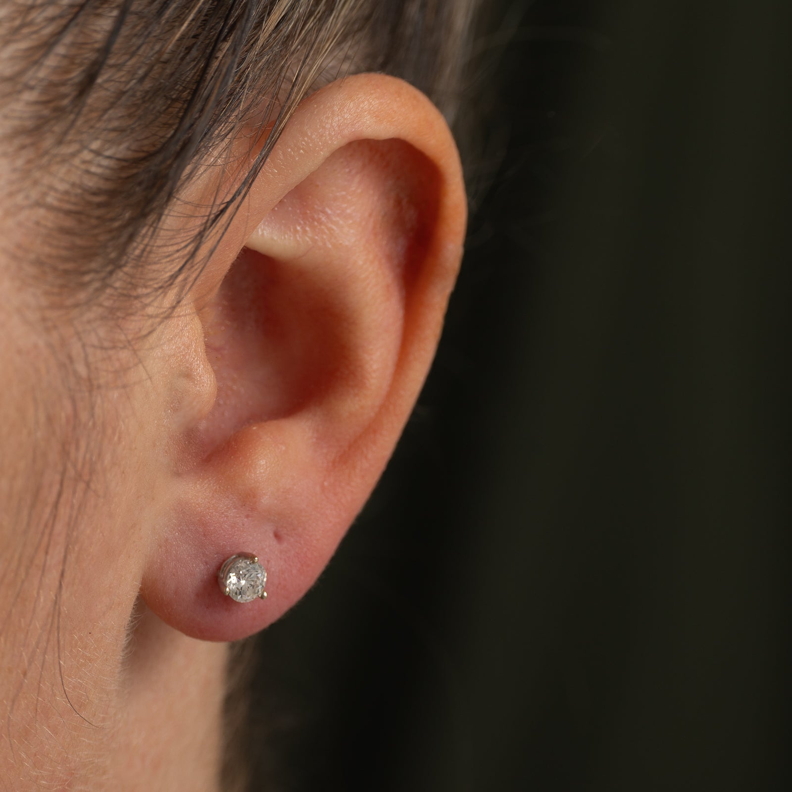 Solitaire Diamond Stud Earrings | 0.62 ctw