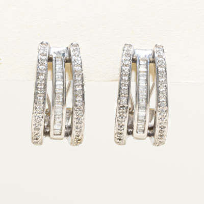 Multi Column Diamond Earrings | 0.64ctw