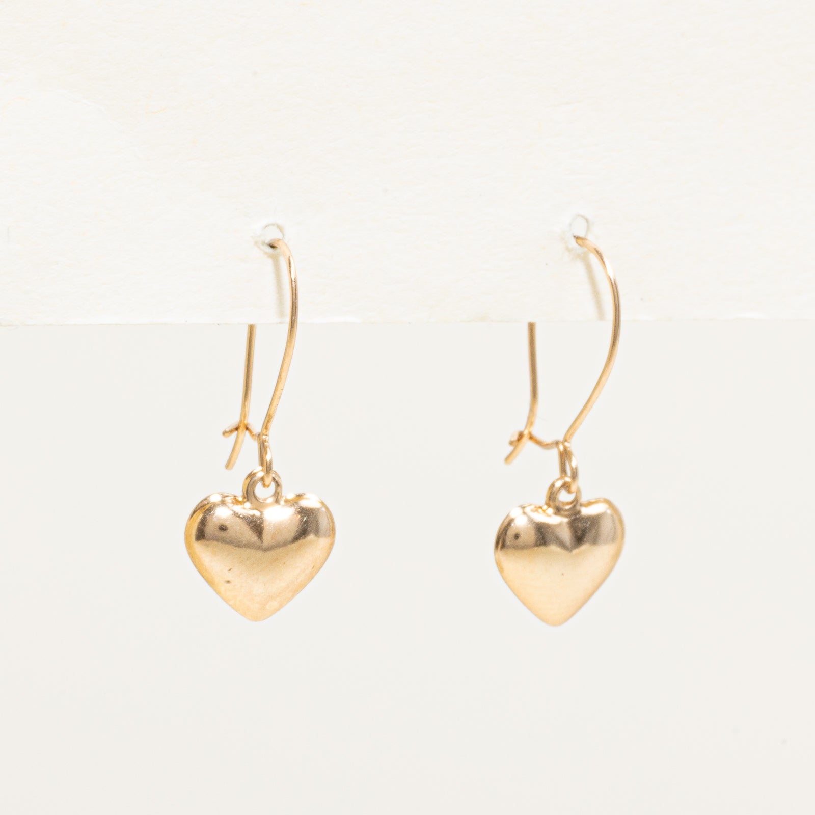 10k Yellow Gold Heart Drop Earrings