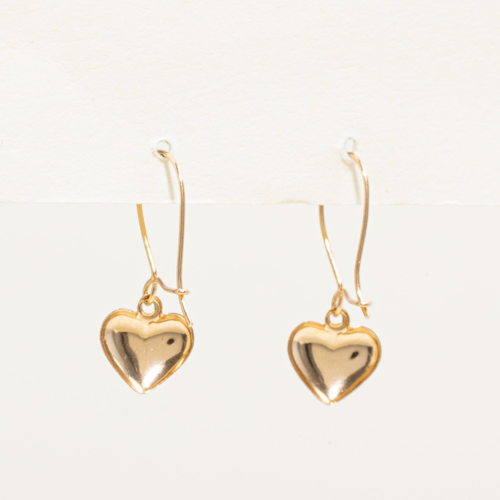 10k Yellow Gold Heart Drop Earrings