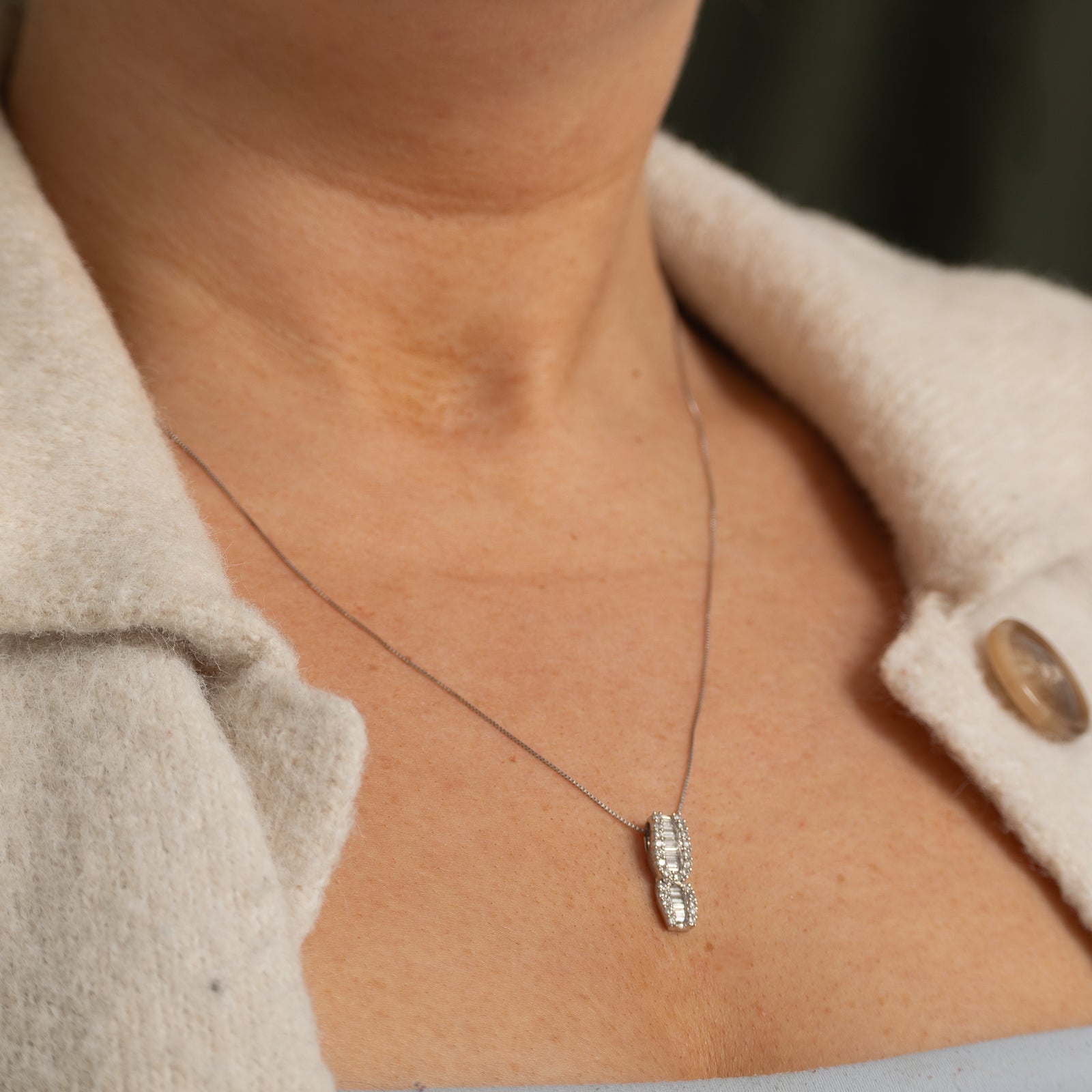 Diamond Cluster Drop Pendant & Necklace | 0.50ctw | 19.25"