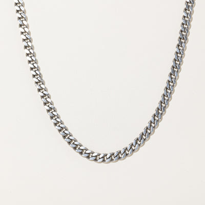 Japanese 850 Platinum Curb Link Chain | 6.75mm | 23.5