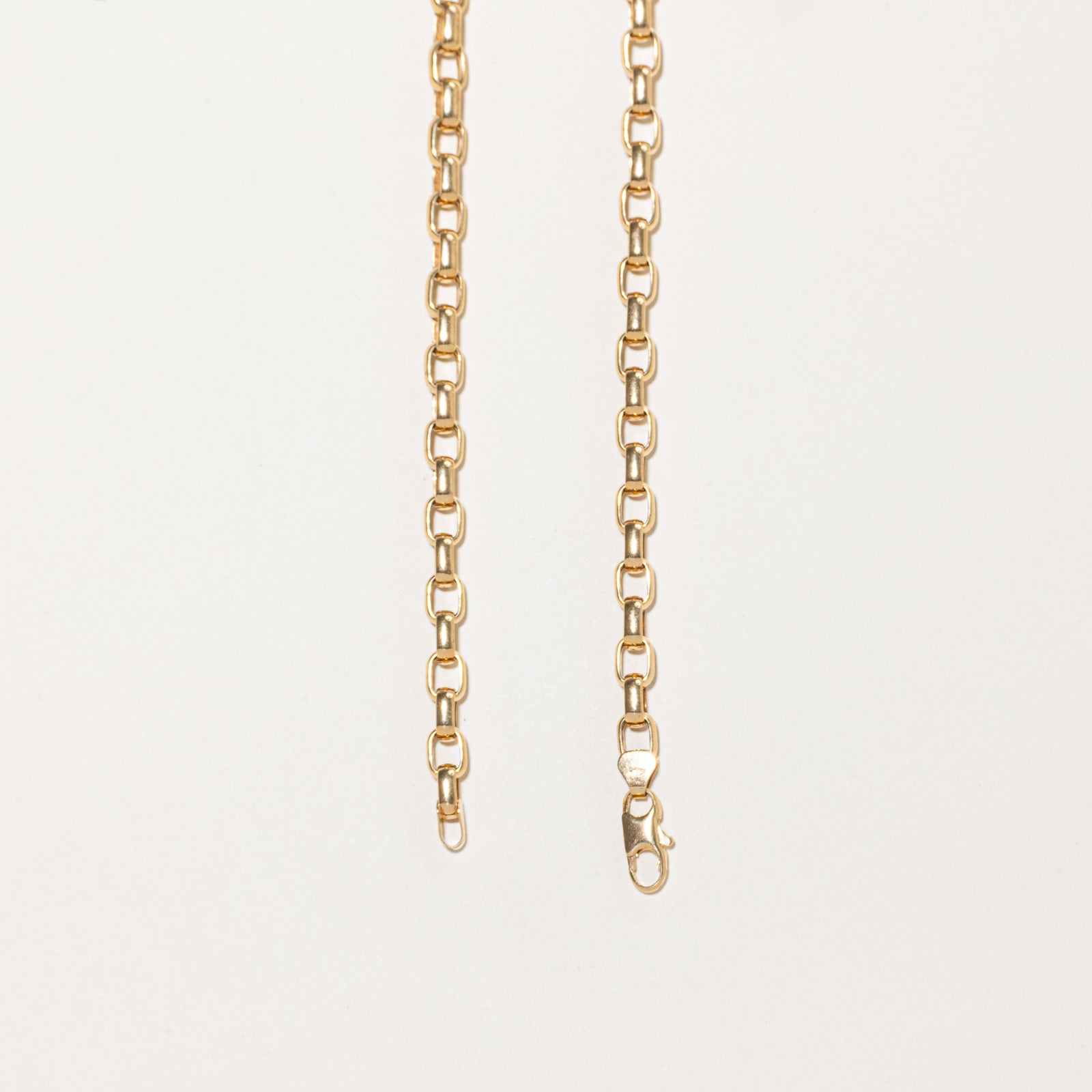9k Yellow Gold Squared Rolo Link Chain | 5.10mm | 18"
