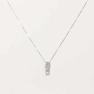 Diamond Cluster Drop Pendant & Necklace | 0.50ctw | 19.25