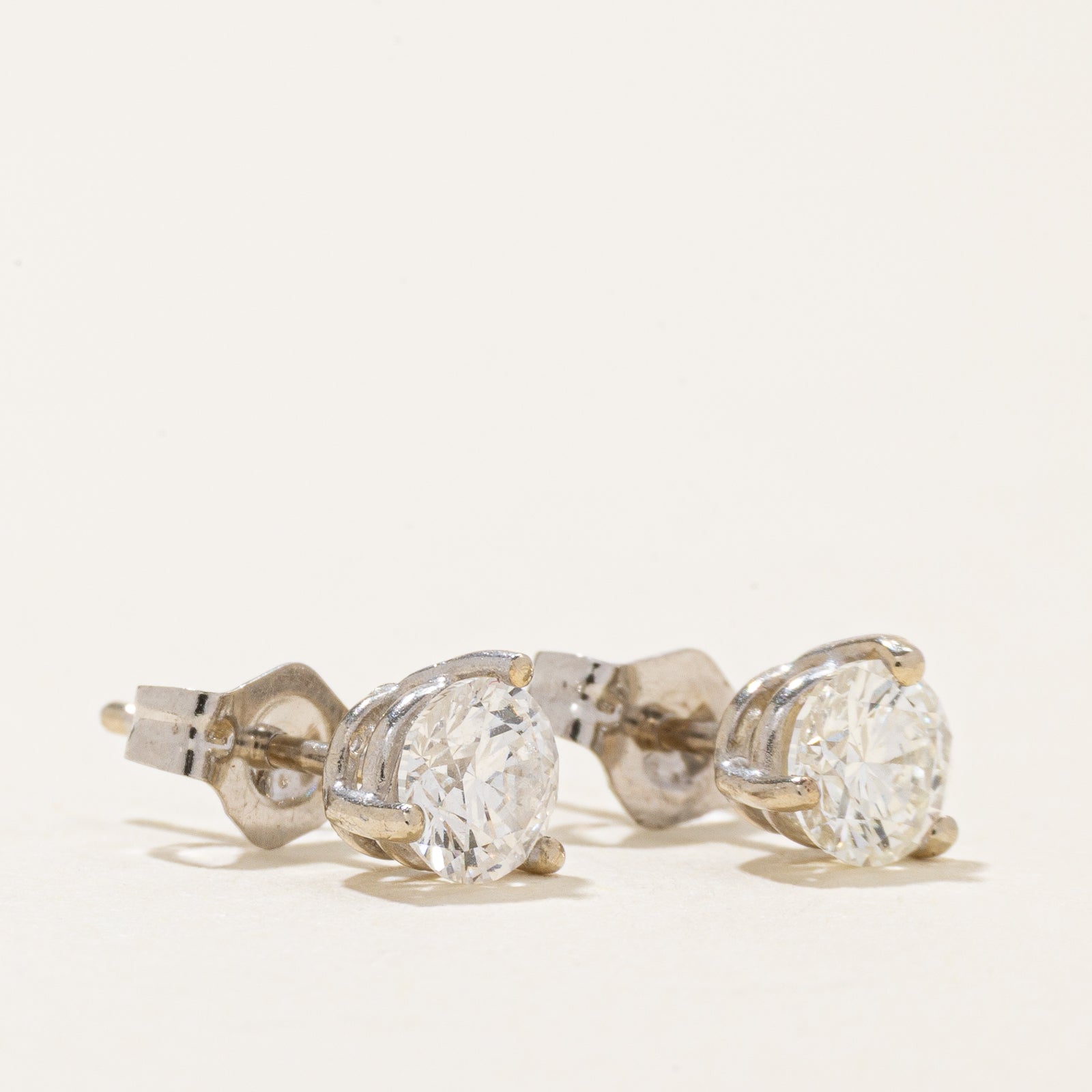 Solitaire Diamond Stud Earrings | 0.62 ctw
