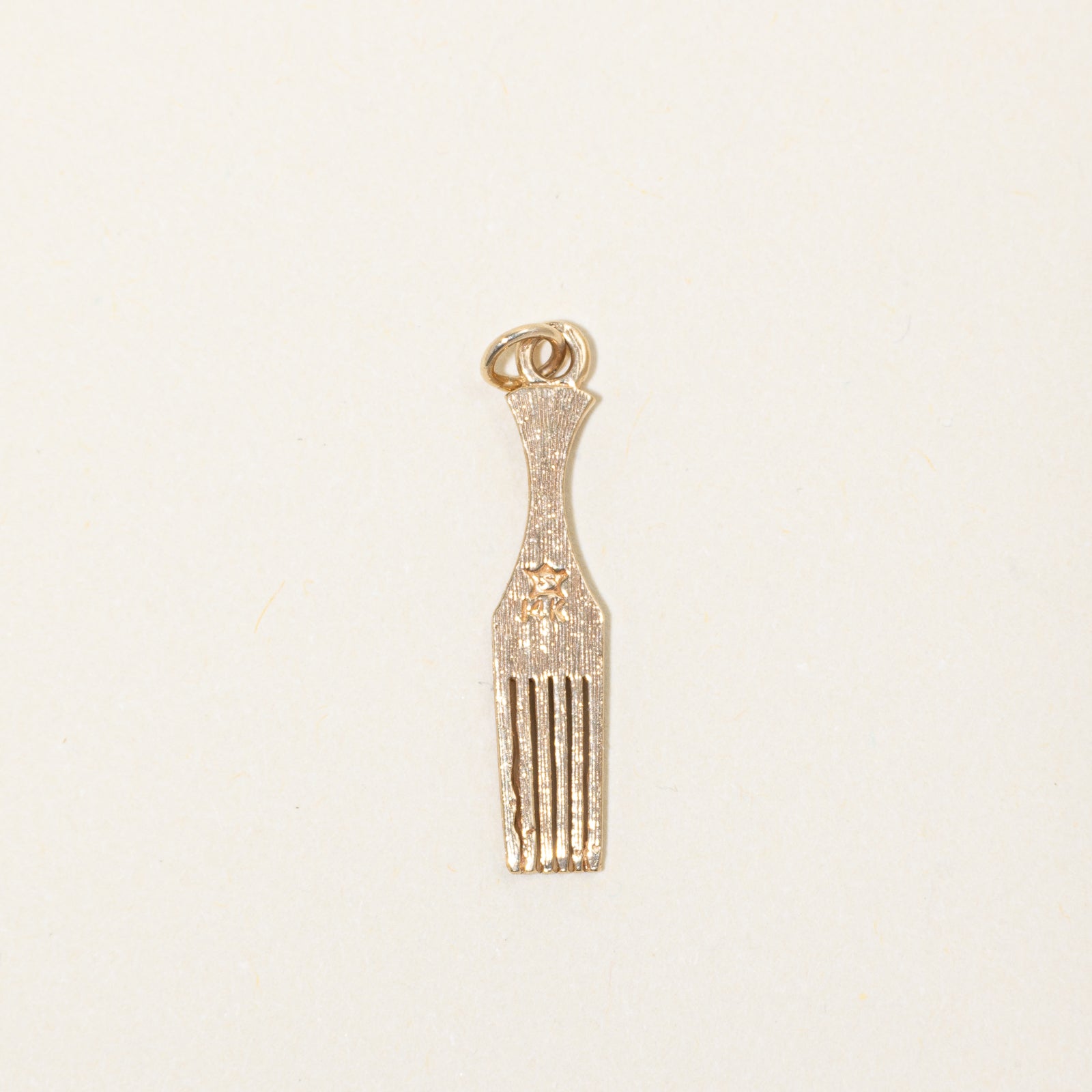 14k Yellow Gold Hair Pick Charm