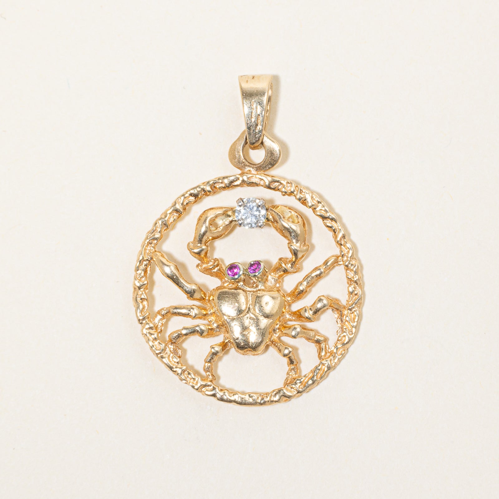 Diamond & Ruby Cancer Pendant | 0.10ct, 0.02ctw |