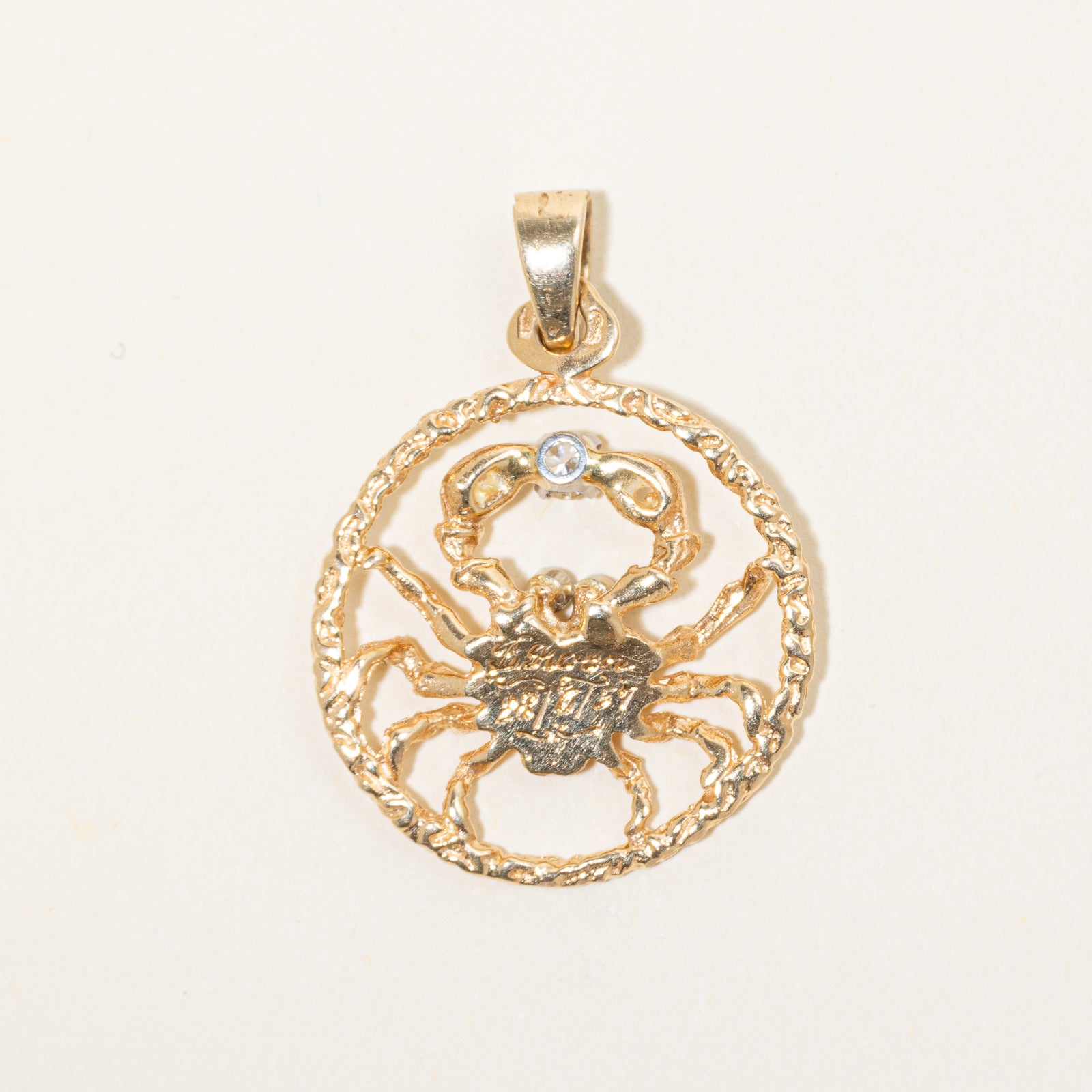 Diamond & Ruby Cancer Pendant | 0.10ct, 0.02ctw |