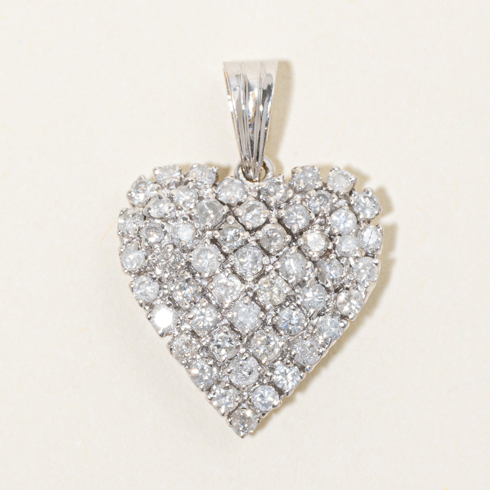 Diamond Cluster Heart Pendant | 1.10ctw