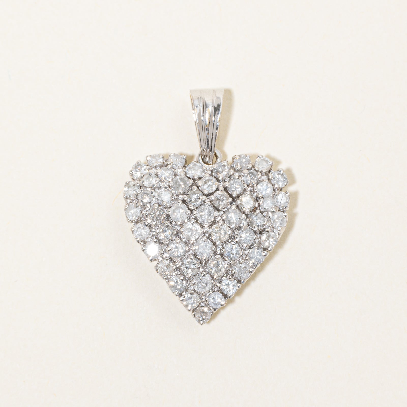Diamond Cluster Heart Pendant | 1.10ctw