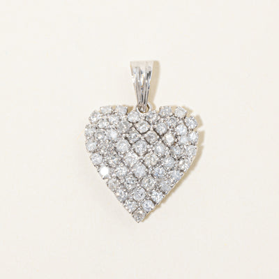 Diamond Cluster Heart Pendant | 1.10ctw