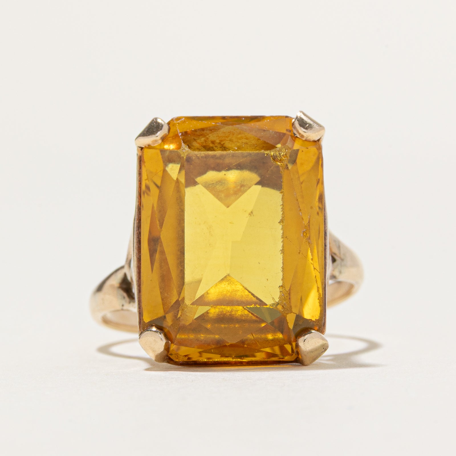 Synthetic Yellow Sapphire Cocktail Ring | 17.00ct | SZ 8.75