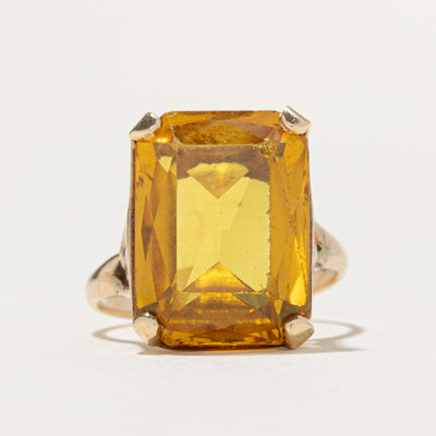 Synthetic Yellow Sapphire Cocktail Ring | 17.00ct | SZ 8.75