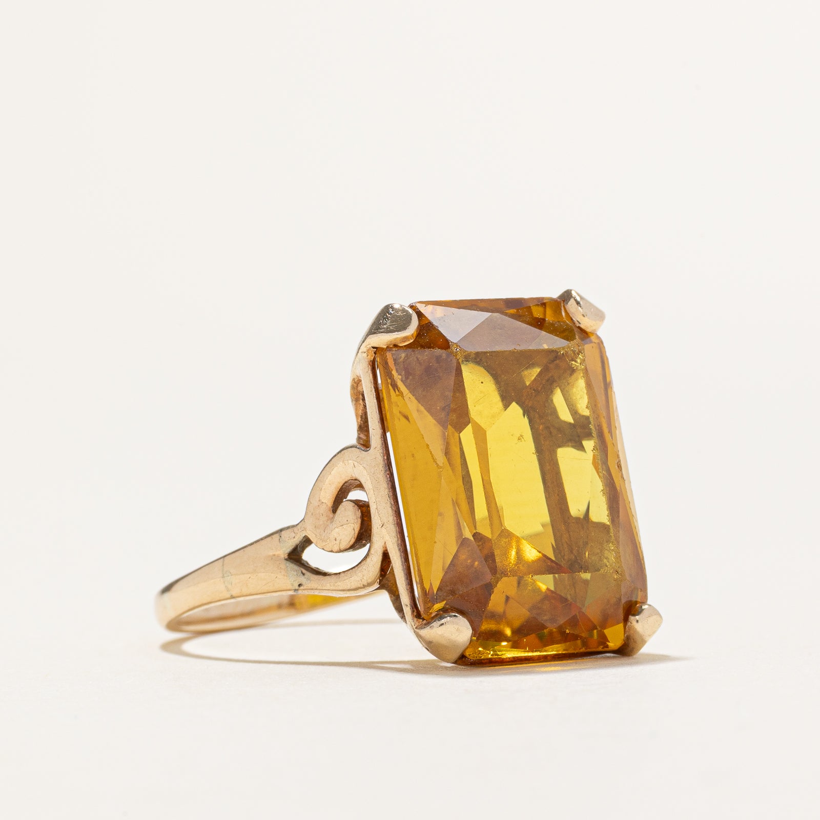 Synthetic Yellow Sapphire Cocktail Ring | 17.00ct | SZ 8.75