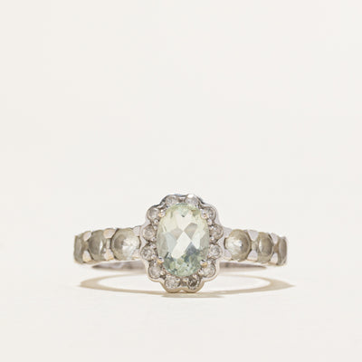 Prasiolite & Diamond Ring | 1.00ctw, 0.08ctw | SZ 6.75