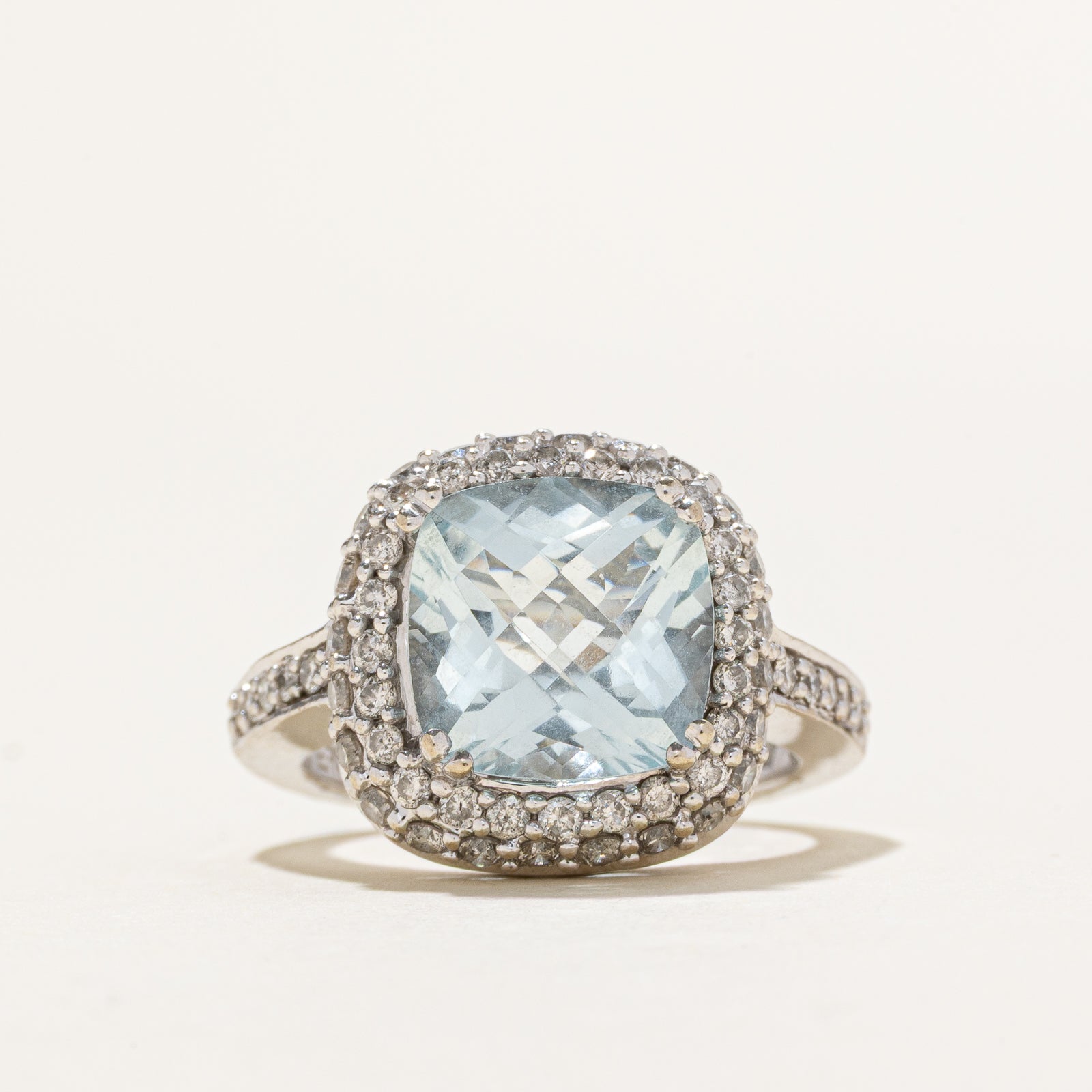 'Effy' Topaz & Diamond Halo Cocktail Ring | 4.00ct, 0.50ctw |  SZ 5.5
