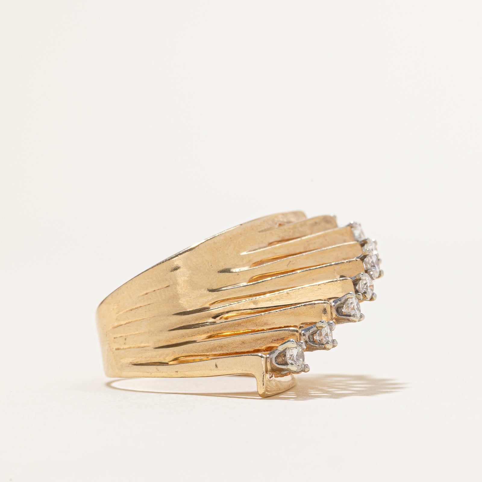 Diamond Fan Design Abstract Ring | 0.50ctw | SZ 6.75