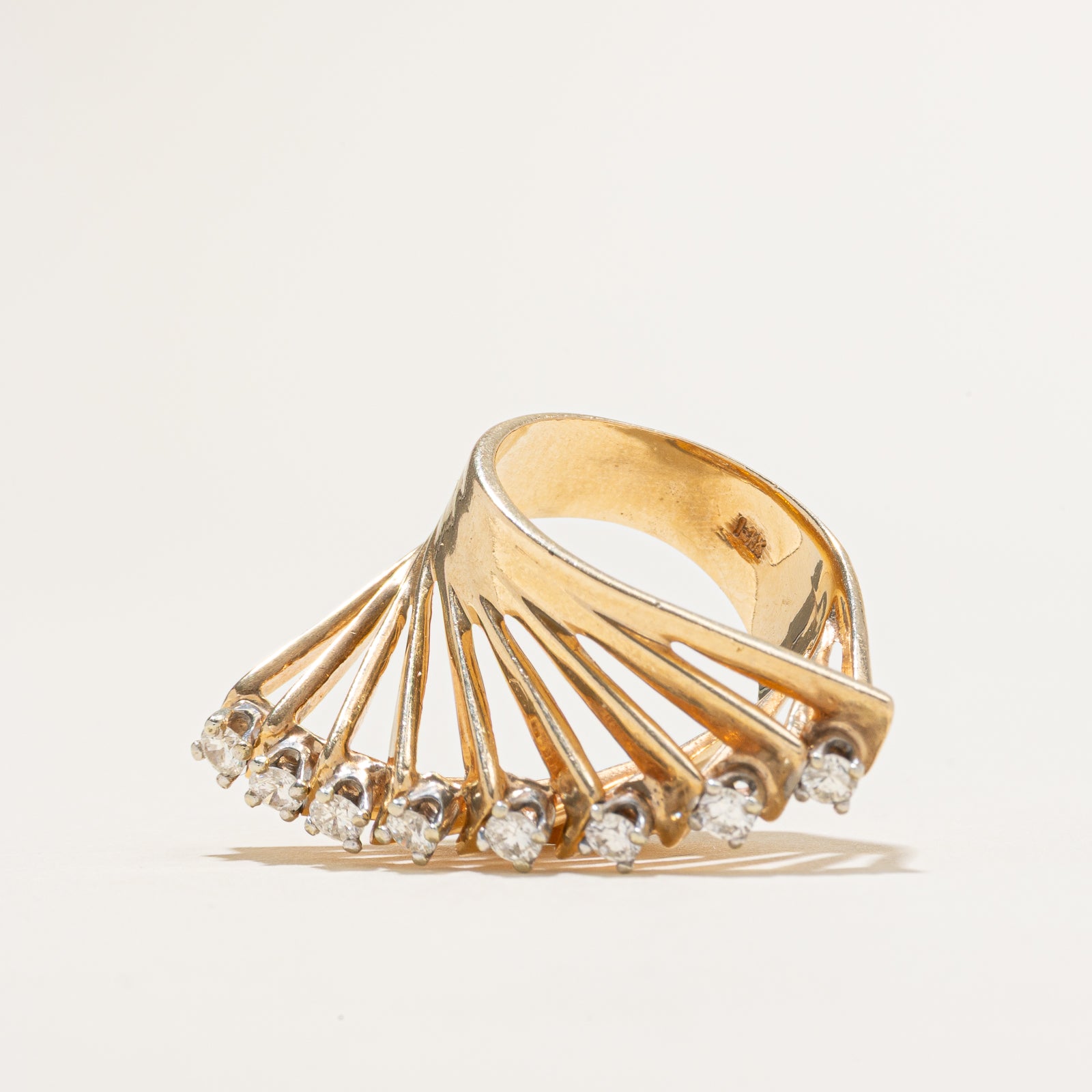Diamond Fan Design Abstract Ring | 0.50ctw | SZ 6.75
