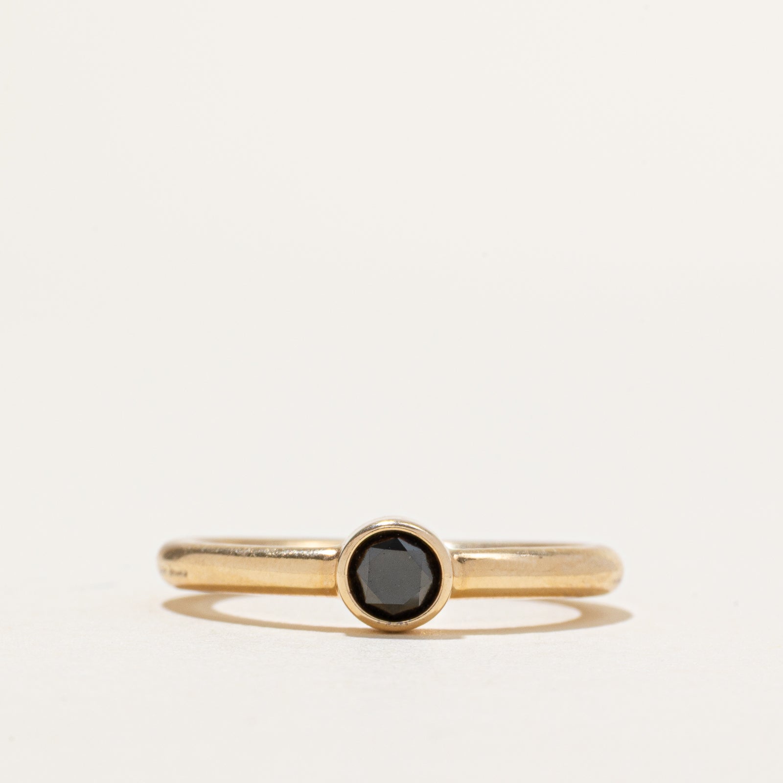 Bezel Set Black Diamond Ring | SZ 6.5