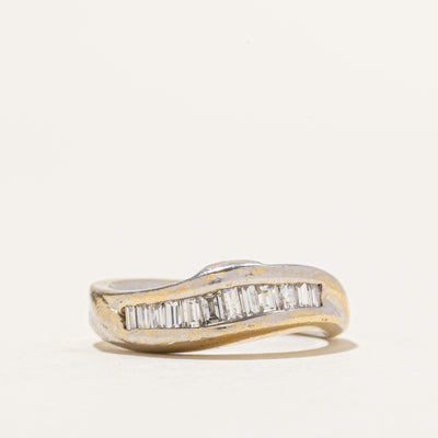 Diamond Channel Set Wave Band | 0.20ctw | SZ 4.25