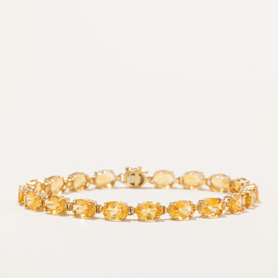 Citrine Gemstone Tennis Bracelet | 14.30ctw | 7