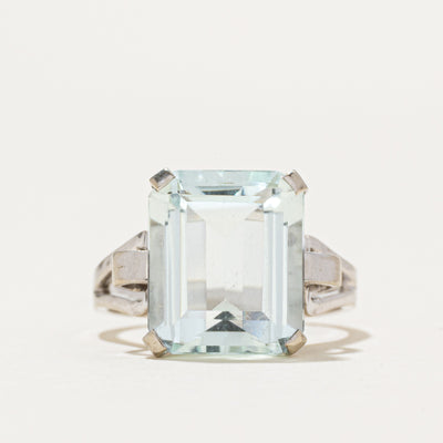 'Birks' Solitaire Aquamarine Cocktail Ring | 5.30ct | SZ 5.25