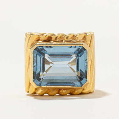 Bezel Set Topaz Grooved Cocktail Ring | 13.00ct | SZ 8.25