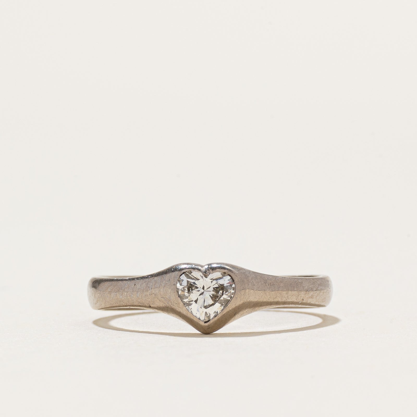 Solitaire Diamond Heart Ring | 0.21ct | SZ 4.75
