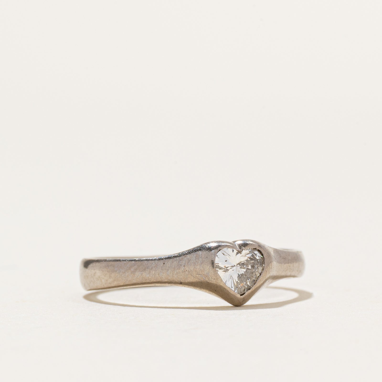 Solitaire Diamond Heart Ring | 0.21ct | SZ 4.75