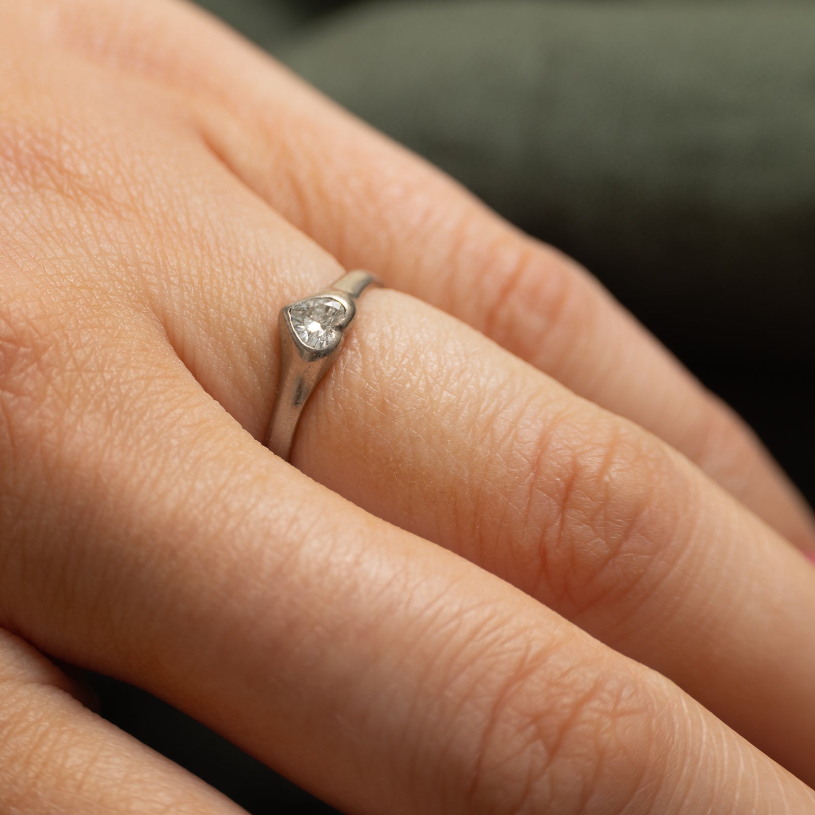 Solitaire Diamond Heart Ring | 0.21ct | SZ 4.75