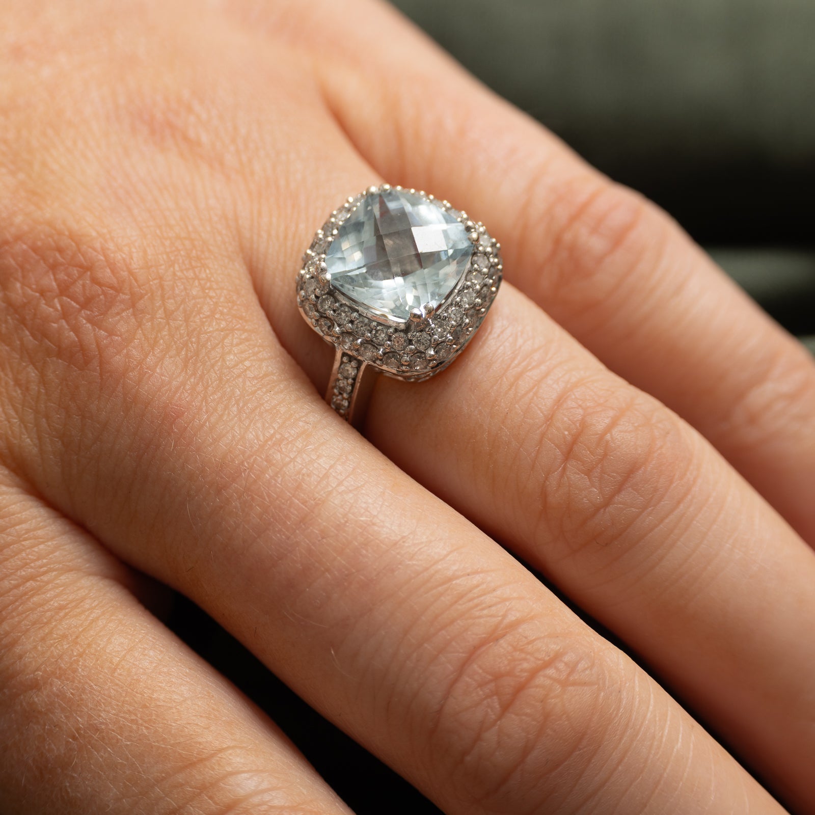 'Effy' Topaz & Diamond Halo Cocktail Ring | 4.00ct, 0.50ctw |  SZ 5.5