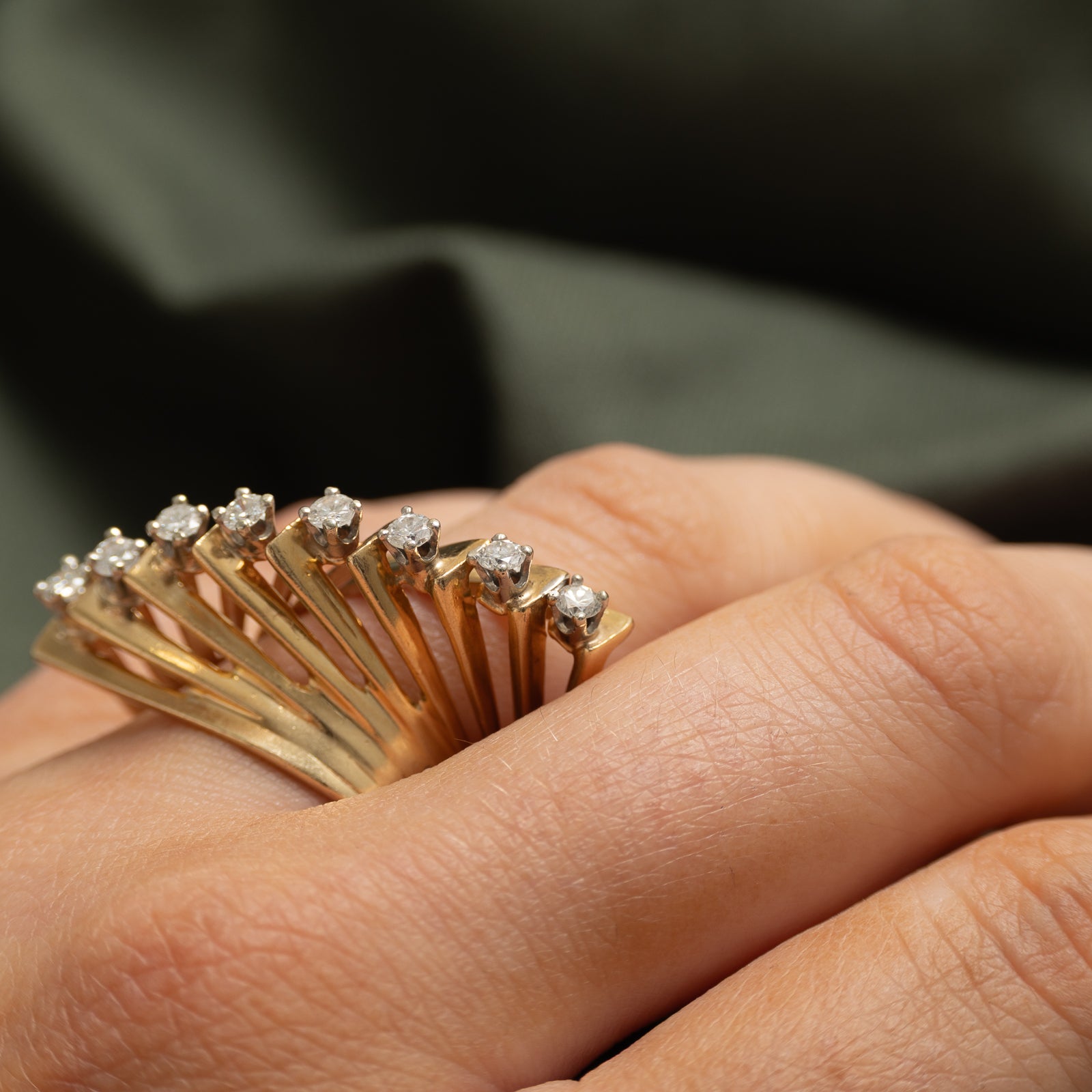 Diamond Fan Design Abstract Ring | 0.50ctw | SZ 6.75