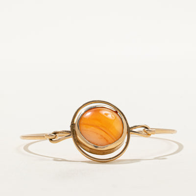 Bezel Set Carnelian Thin Bangle | 11.00ct | 6.5