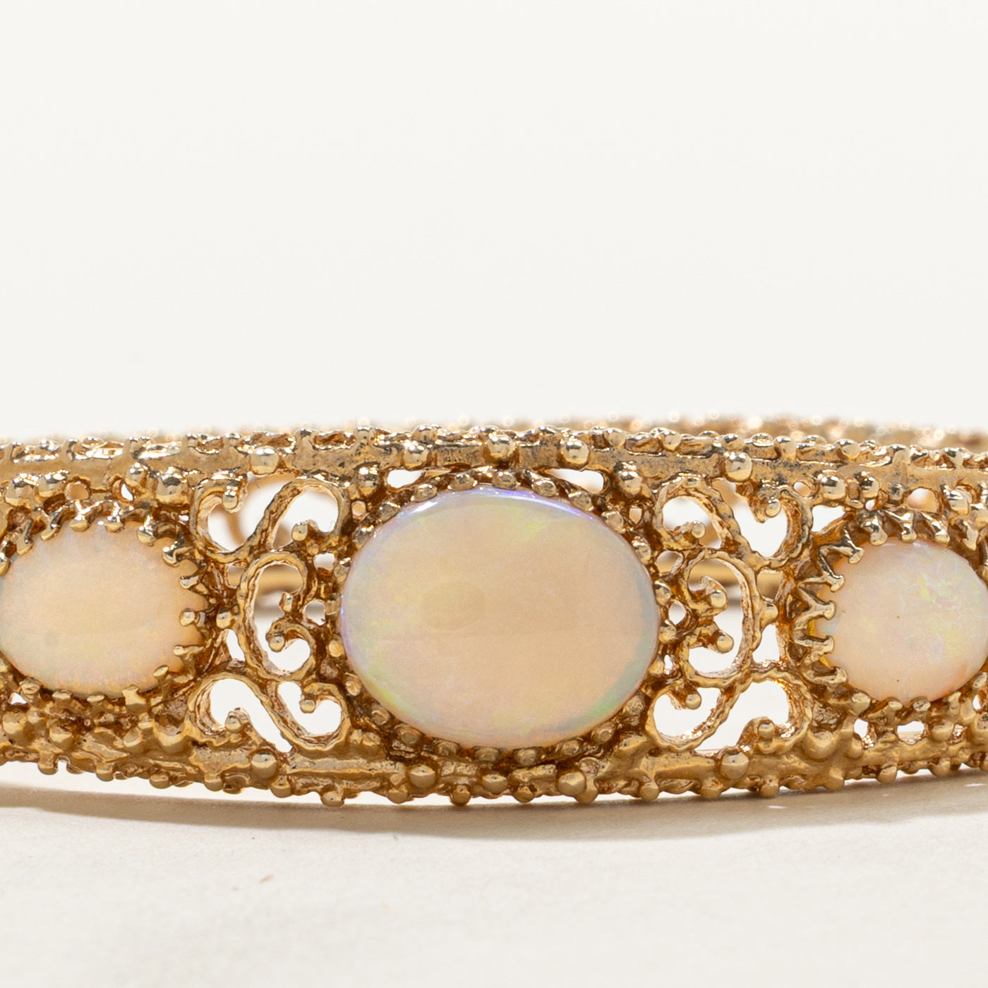 Opal Ornate Scrollwork Bangle | 8.00ctw | 6"