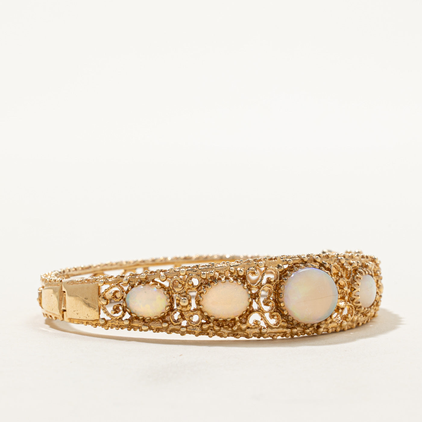Opal Ornate Scrollwork Bangle | 8.00ctw | 6"
