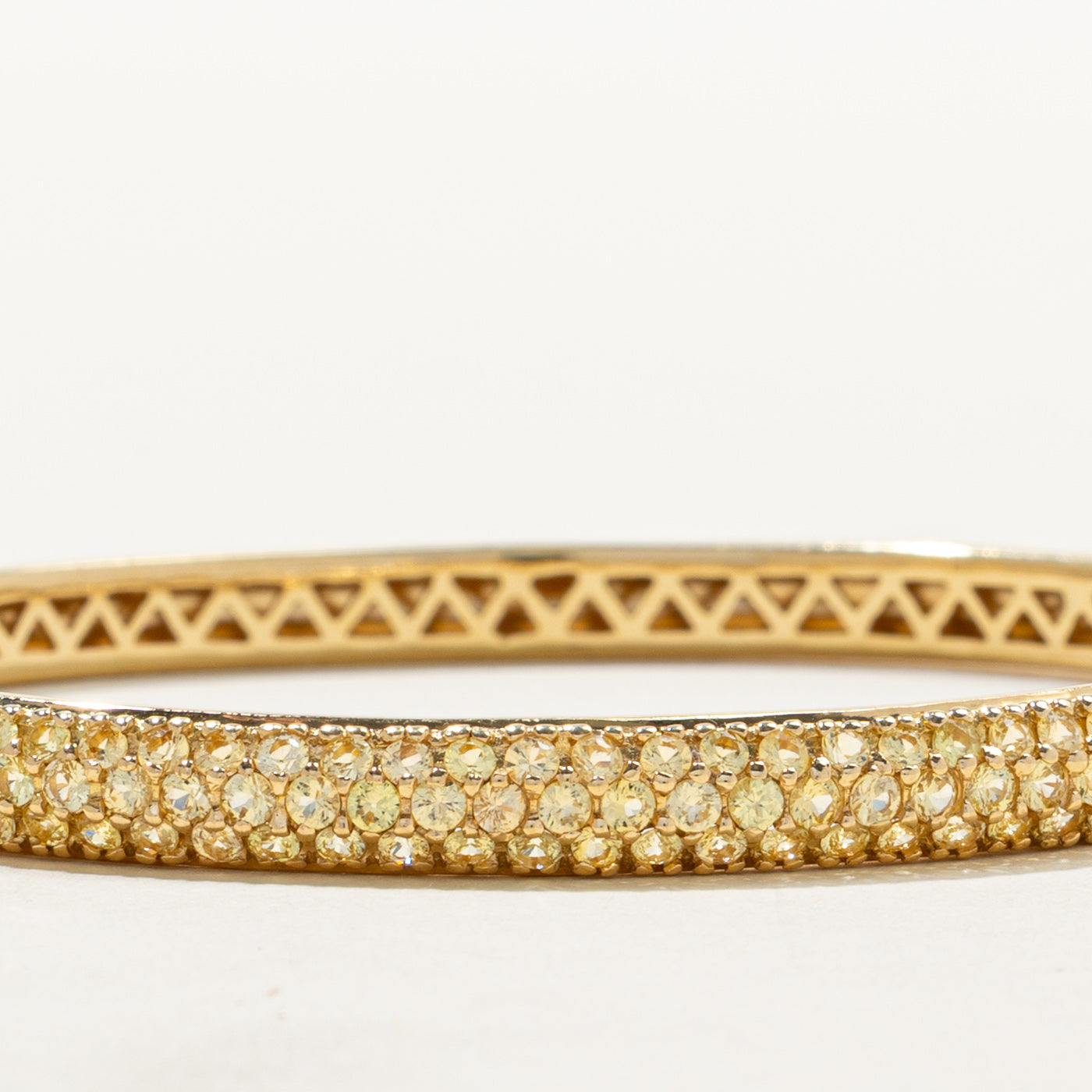 Pavé Set Light Yellow Diamond Bangle | 2.20ctw | 7"