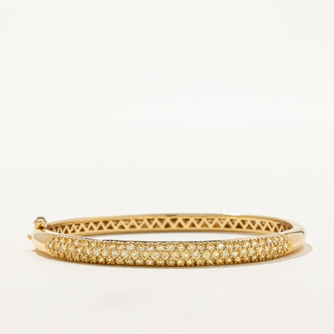 Pavé Set Light Yellow Diamond Bangle | 2.20ctw | 7"