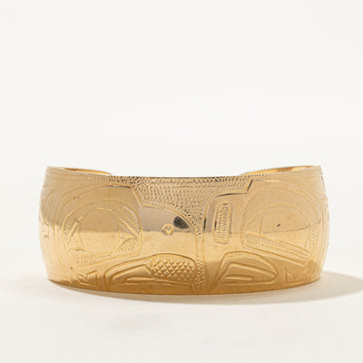 'Thomas Adams' 14k Yellow Gold Indigenous Art Cuff | 6.5
