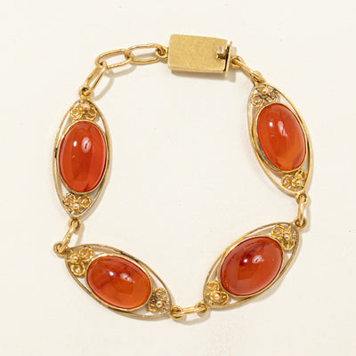 Oval Cabochon Carnelian Bracelet | 36.00ctw | 7.5