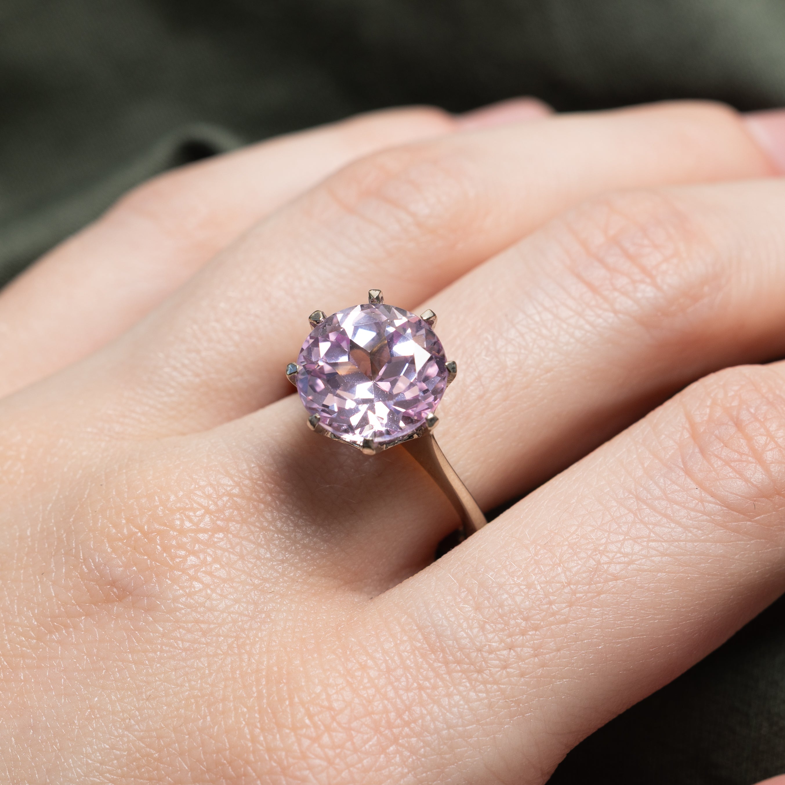 Synthetic Pink Sapphire Cocktail Ring | 8.50ct | SZ 7