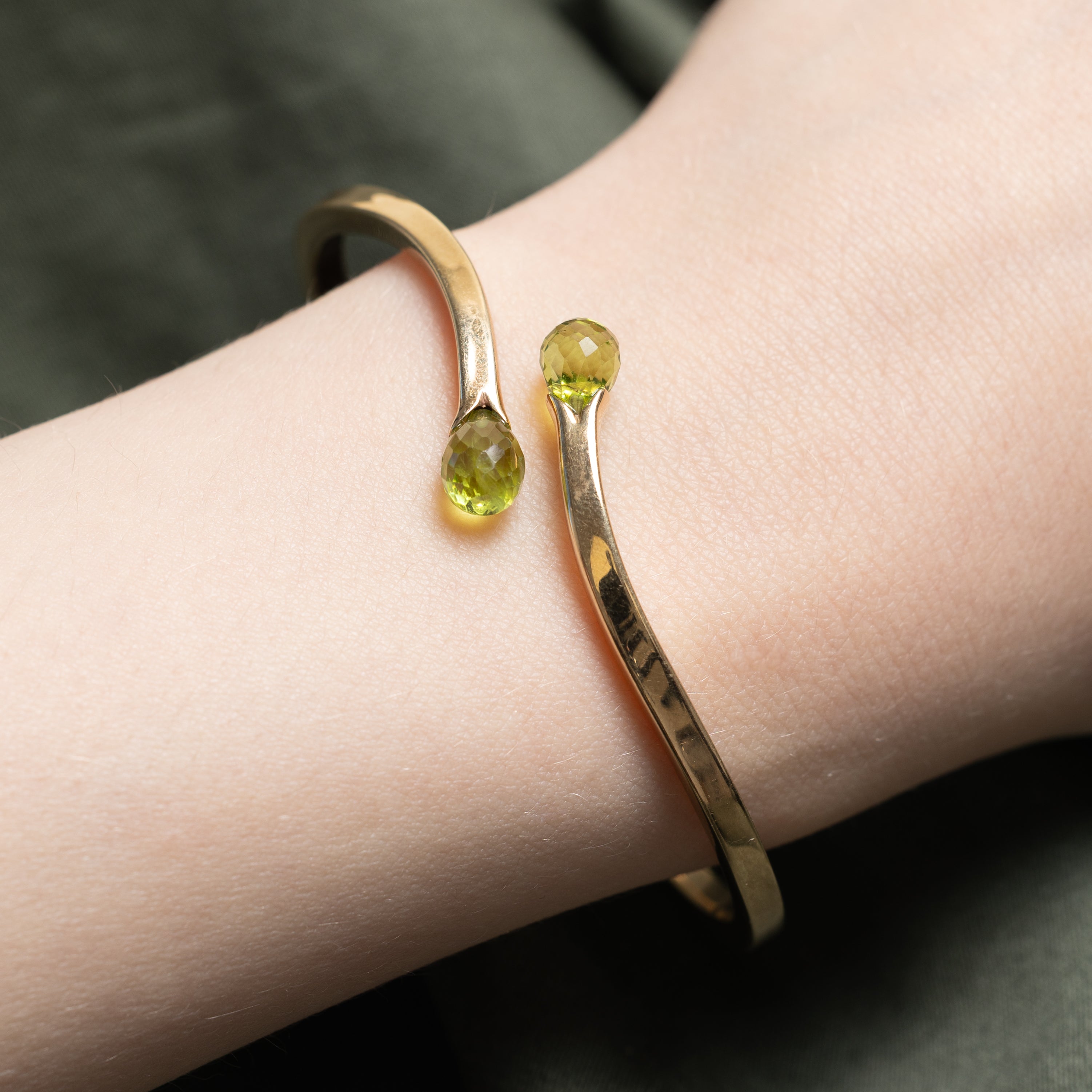 Birmingham Briolette Peridot Bypass Bracelet | 3.20ctw | 6"
