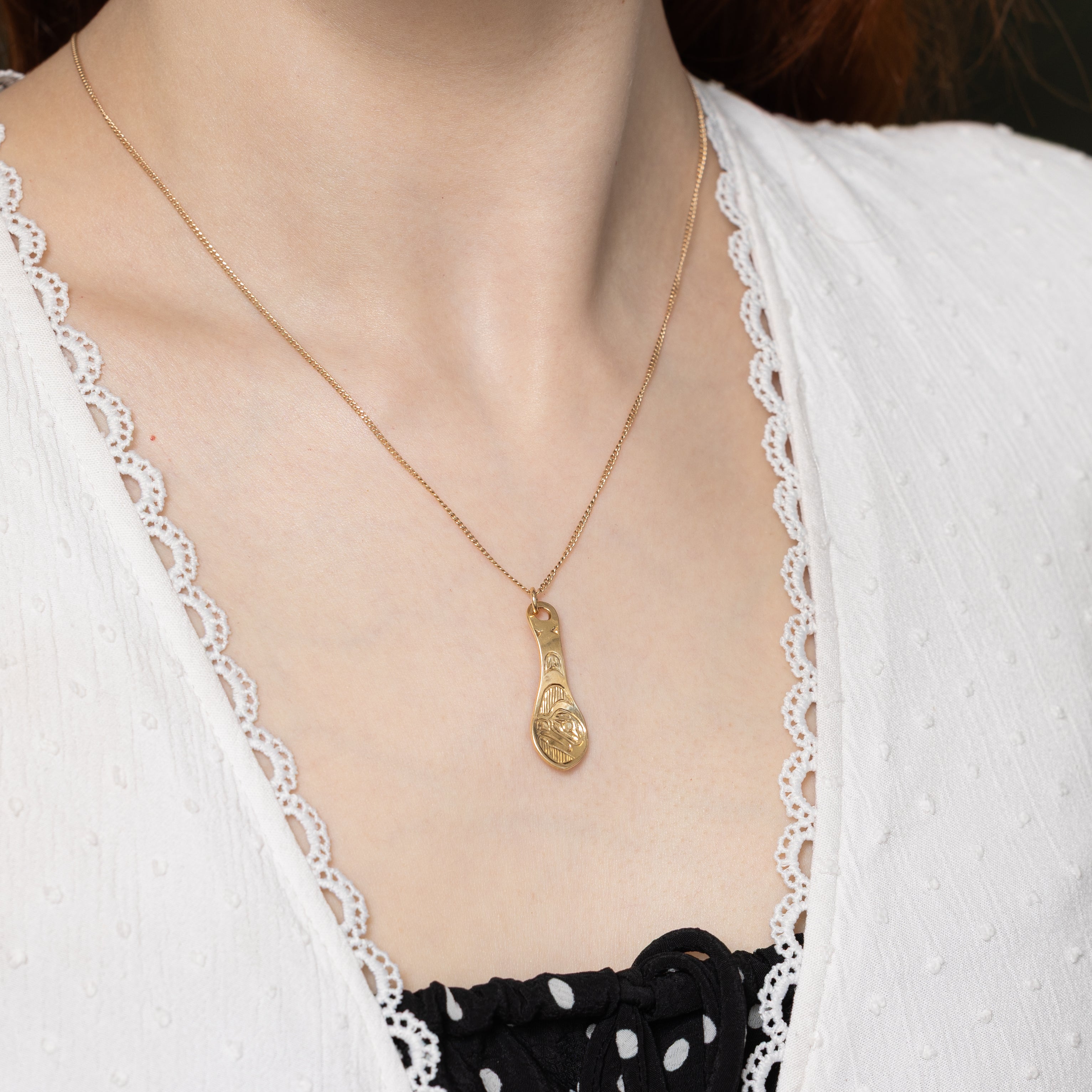 'Robert Cross' 14k Yellow Gold Indigenous Art Pendant